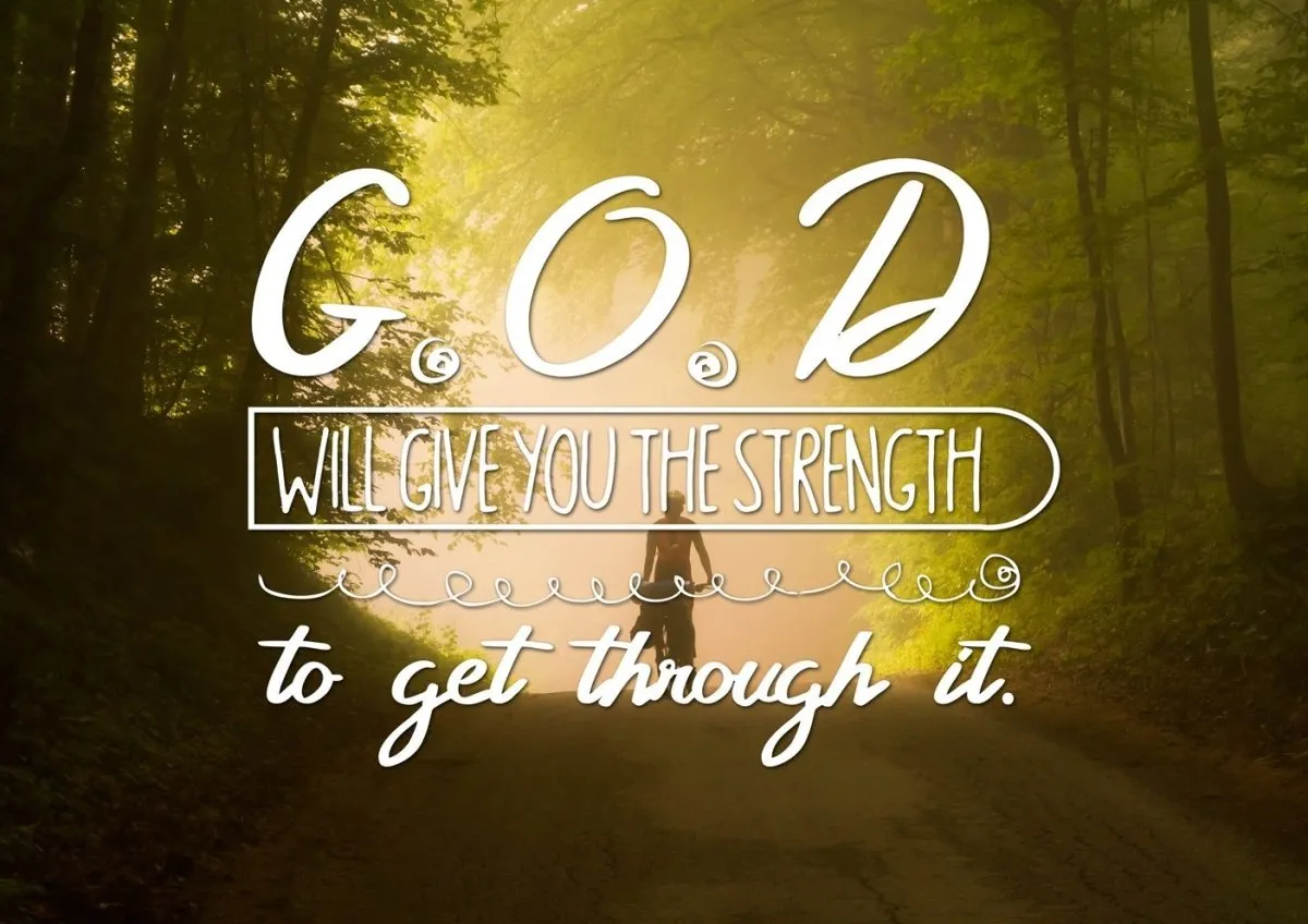 God Will Give You The Strength To Get Through It Wall Art Canvas Print - Christian Canvas Wall Art