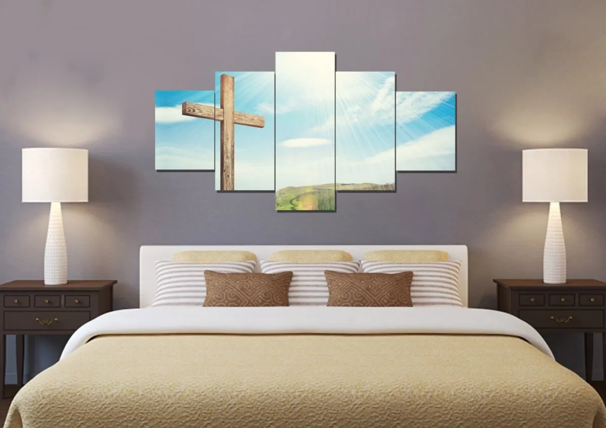 Gods Sunshine On Cross - Christian Canvas Wall Art