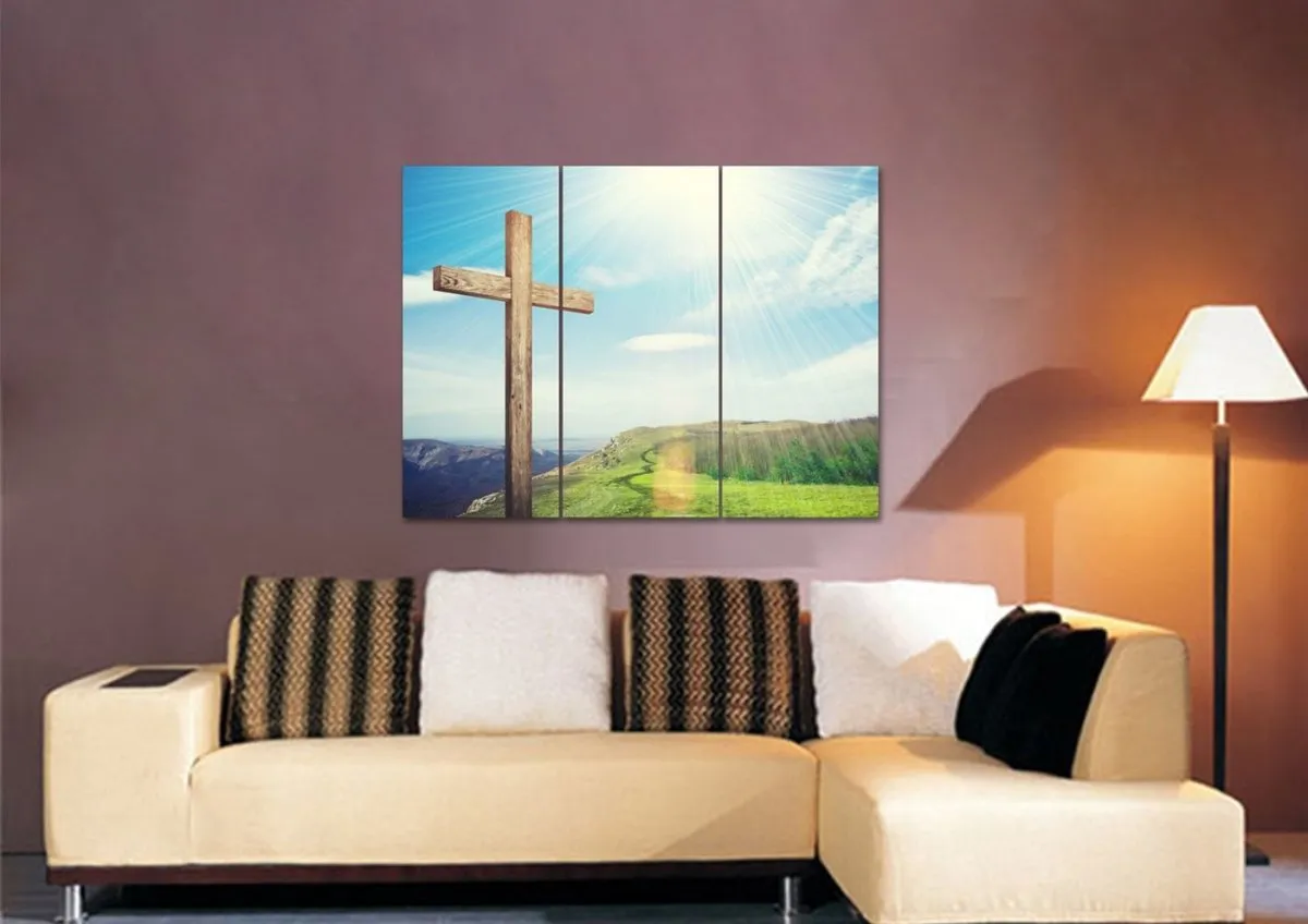 Gods Sunshine On Cross - Christian Canvas Wall Art