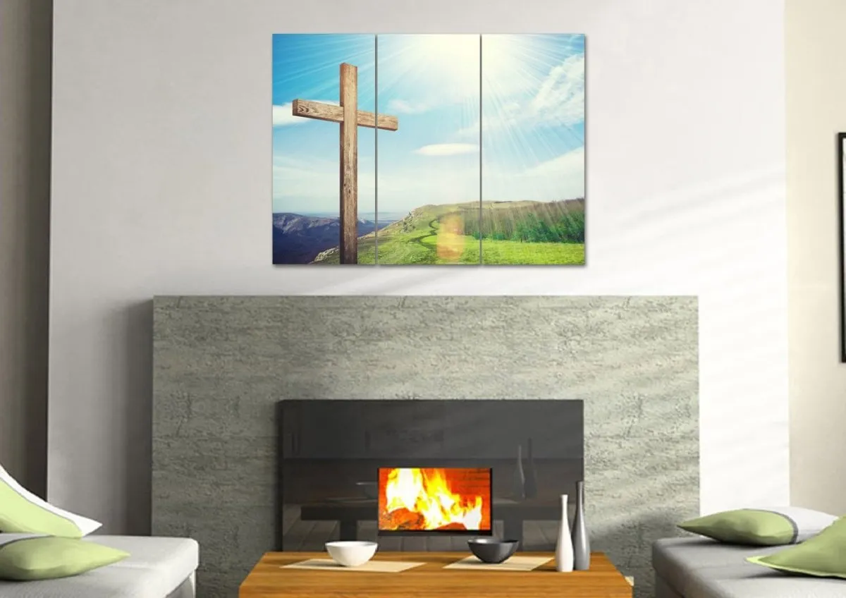 Gods Sunshine On Cross - Christian Canvas Wall Art