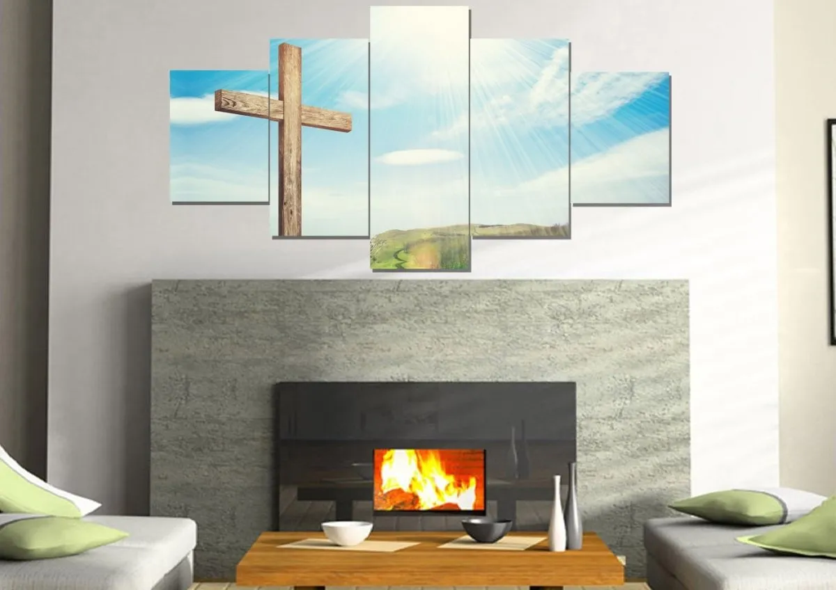 Gods Sunshine On Cross - Christian Canvas Wall Art