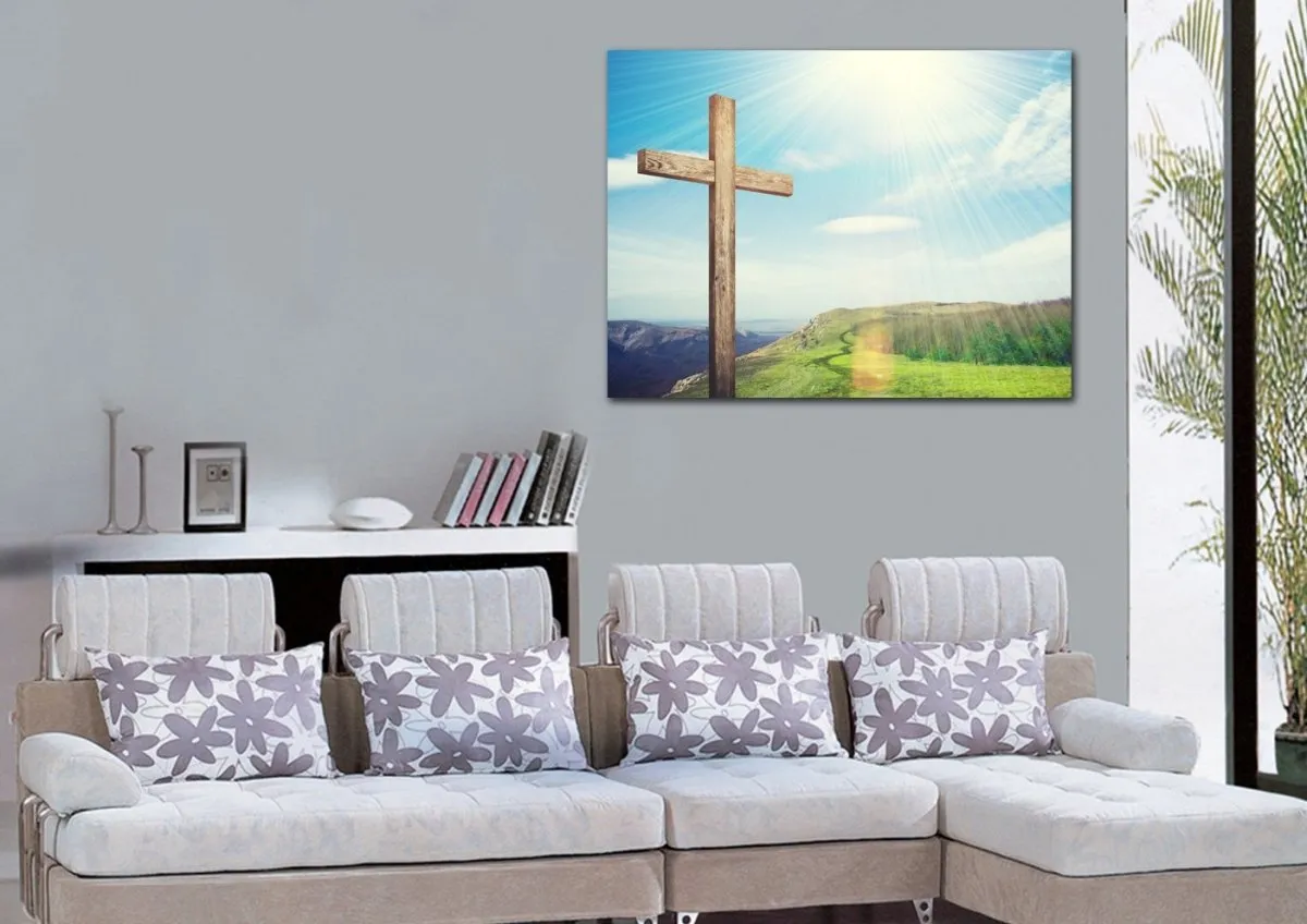 Gods Sunshine On Cross - Christian Canvas Wall Art