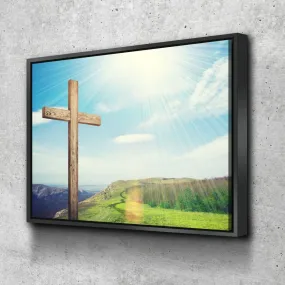 Gods Sunshine On Cross - Christian Canvas Wall Art