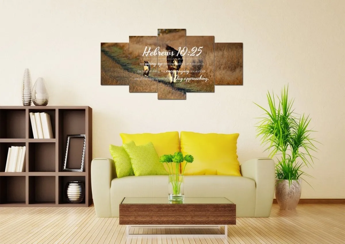 Hebrews 1025 Encouraging One Another Wall Art Canvas Print - Christian Canvas Wall Art