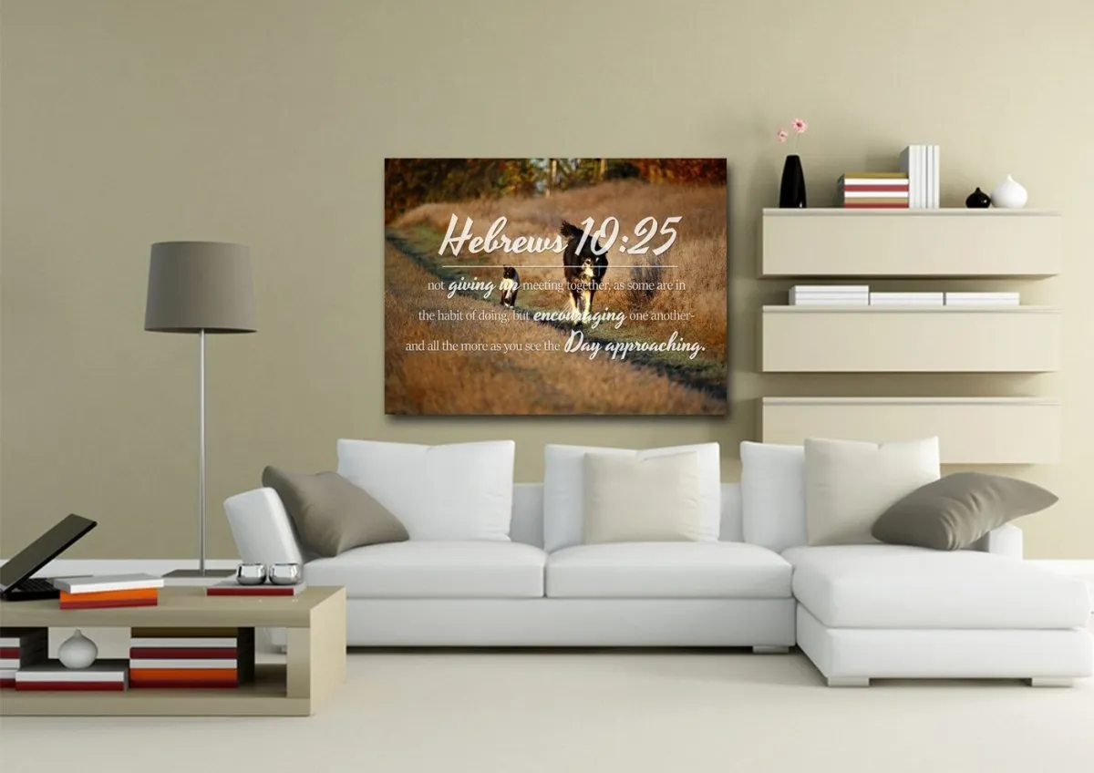 Hebrews 1025 Encouraging One Another Wall Art Canvas Print - Christian Canvas Wall Art