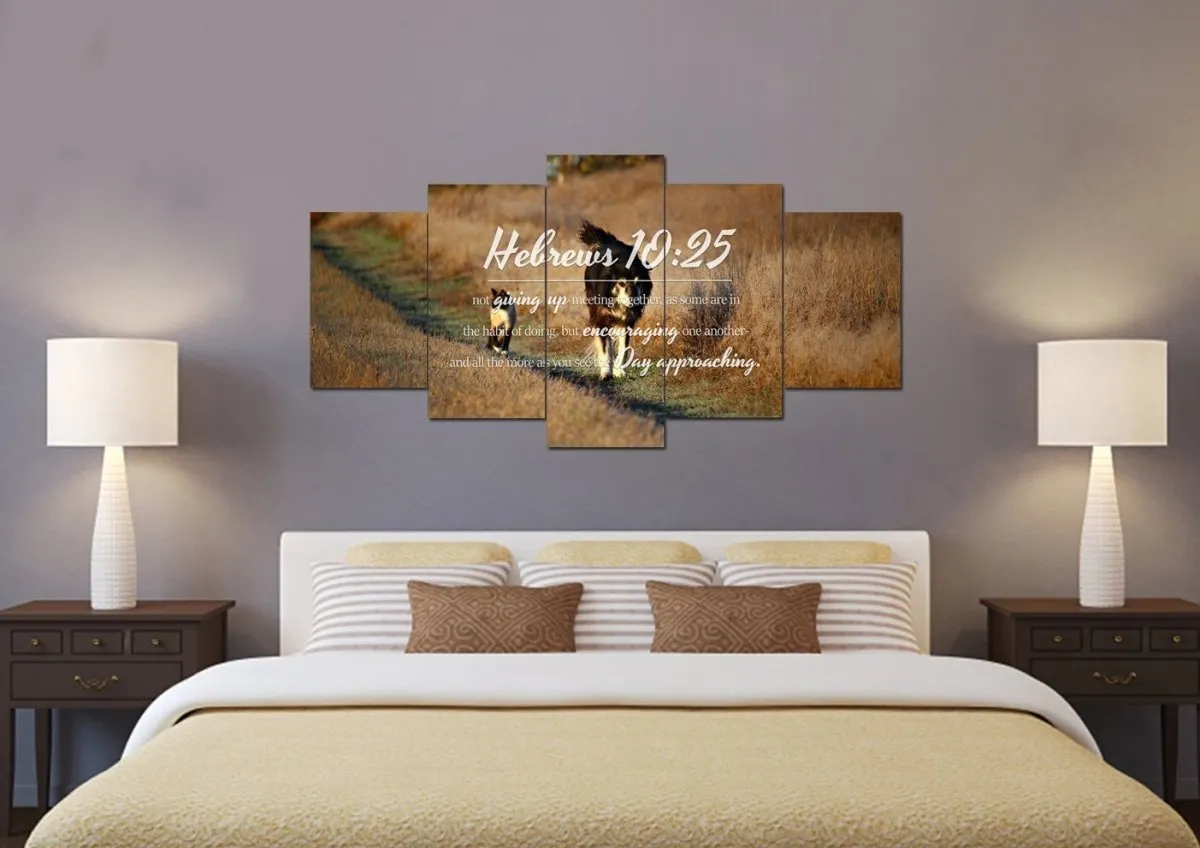 Hebrews 1025 Encouraging One Another Wall Art Canvas Print - Christian Canvas Wall Art