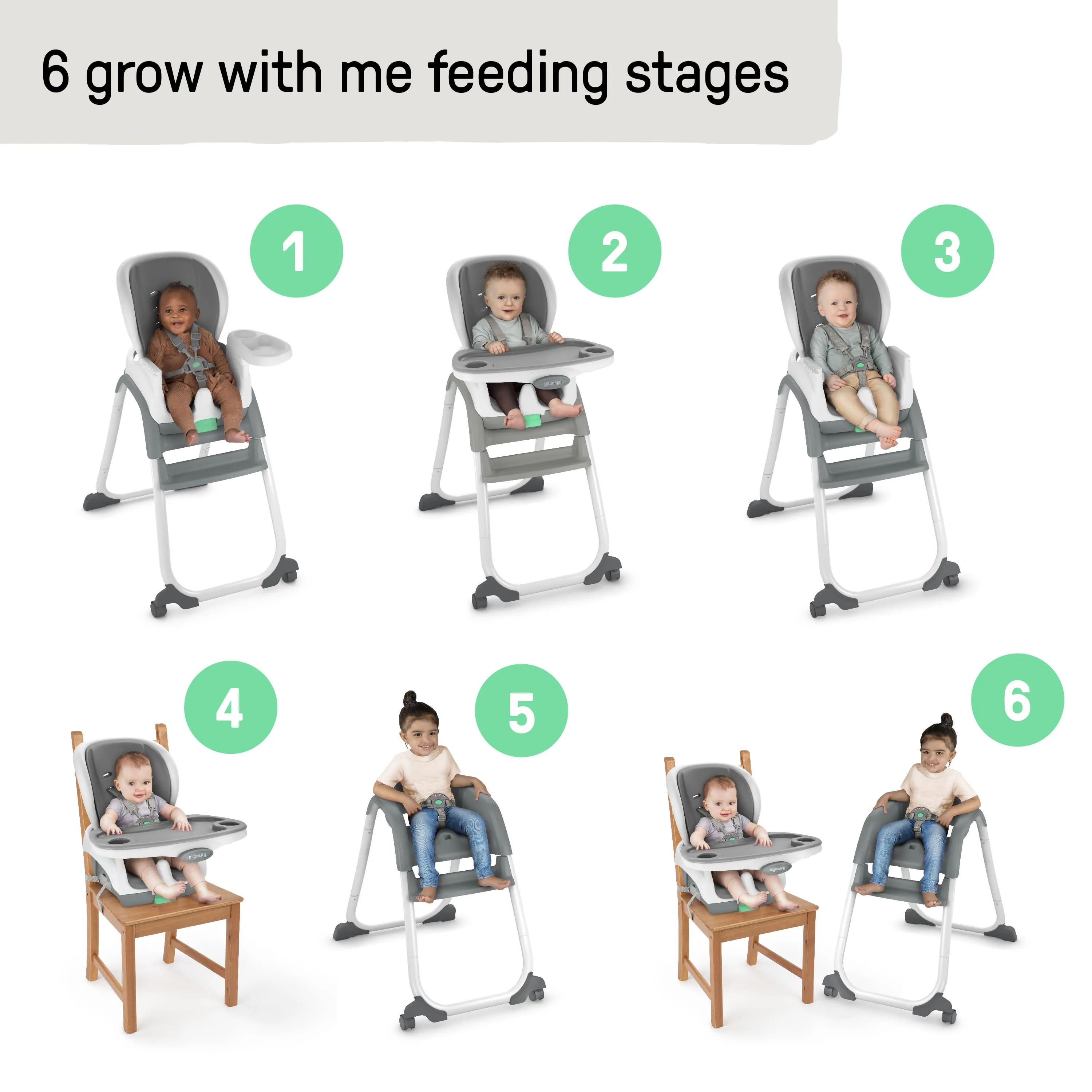 Ingenuity Full Course SmartClean 6-in-1 High Chair  Slate