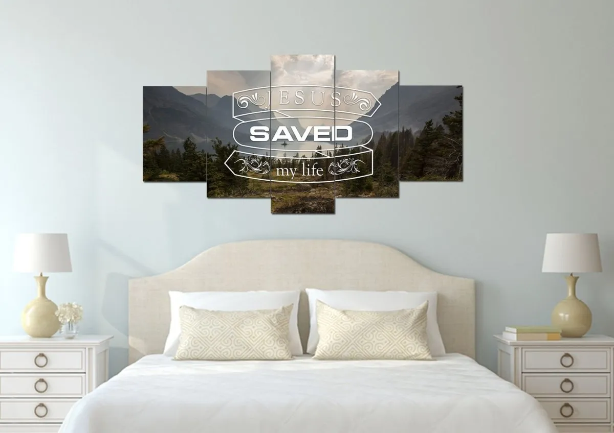 Jesus Saved My Life Wall Art Canvas Print - Christian Canvas Wall Art