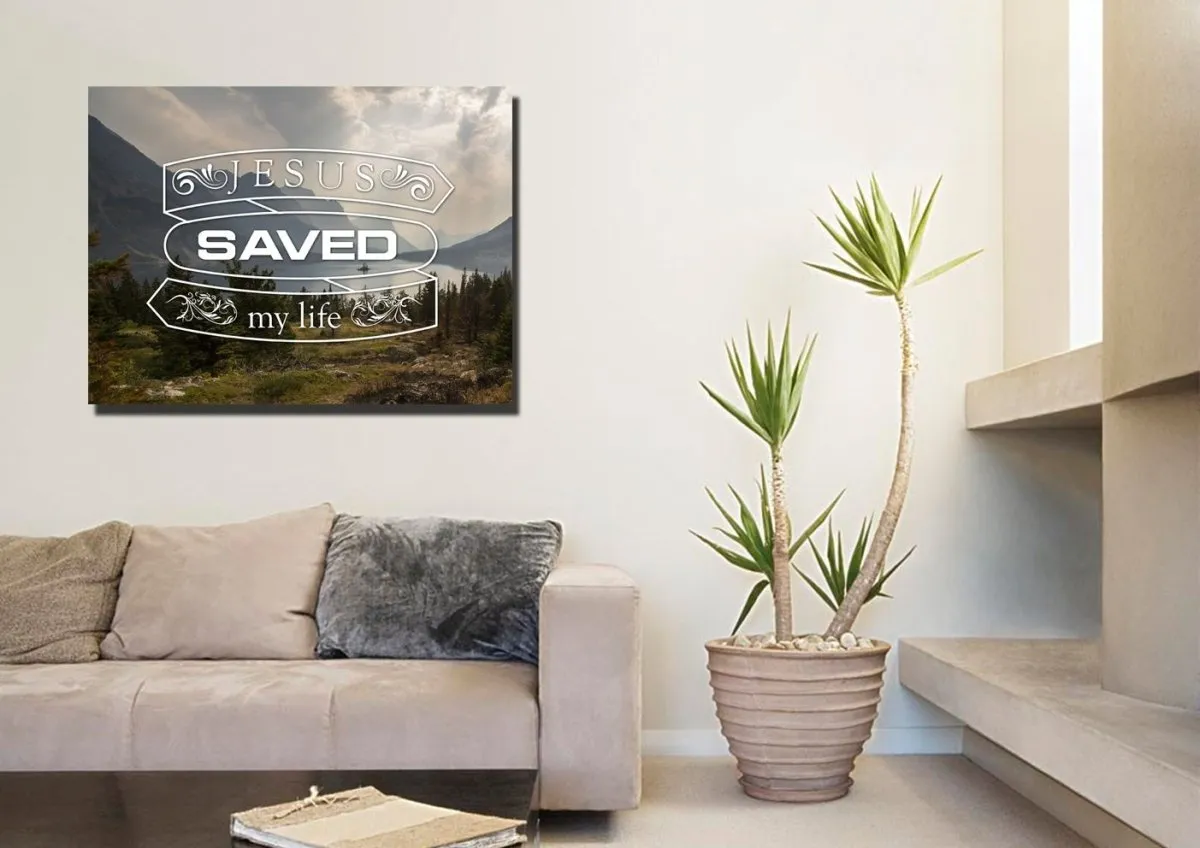 Jesus Saved My Life Wall Art Canvas Print - Christian Canvas Wall Art