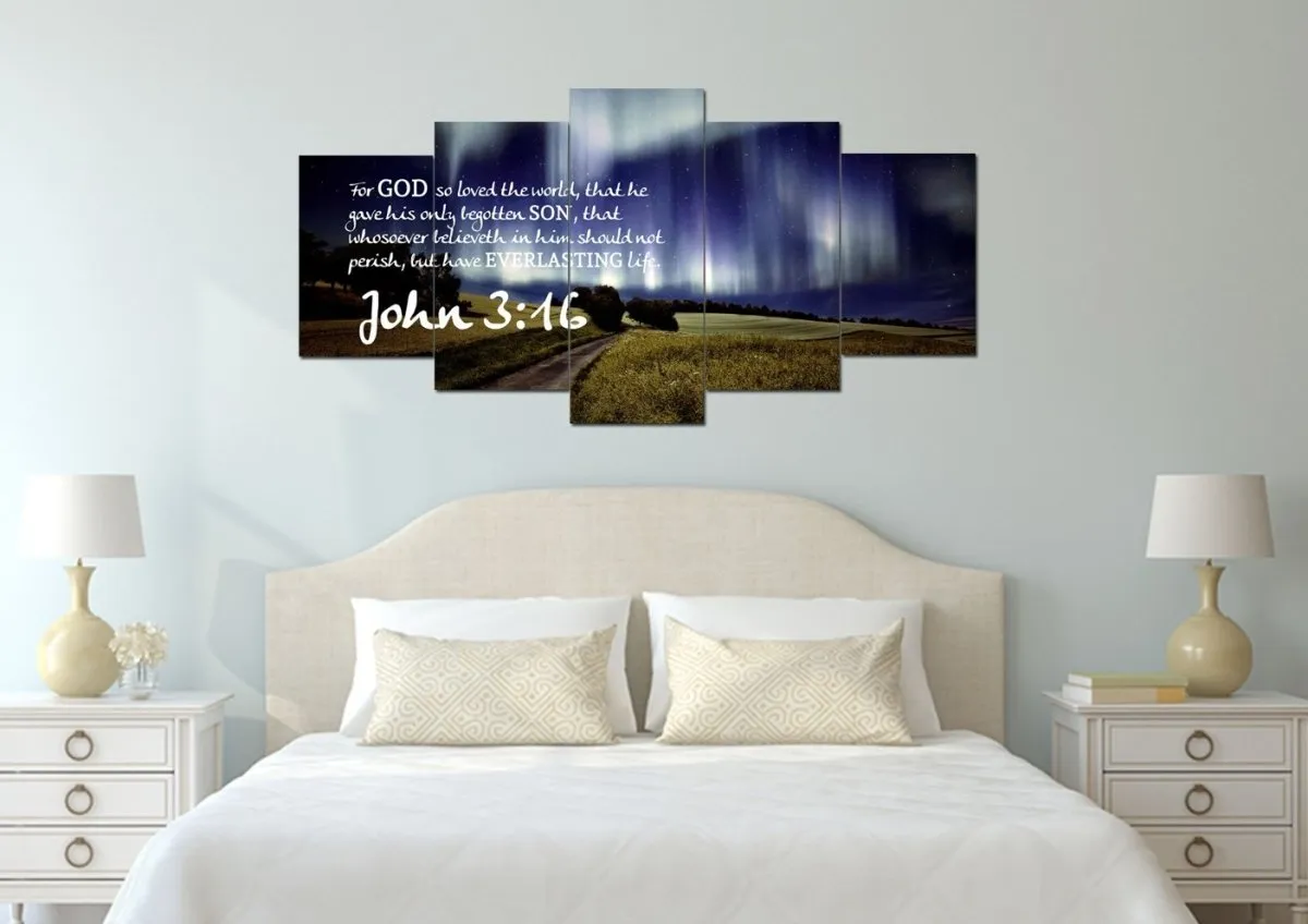 John 316 Kjv #13 Bible Verse Canvas Wall Art - Christian Canvas Wall Art