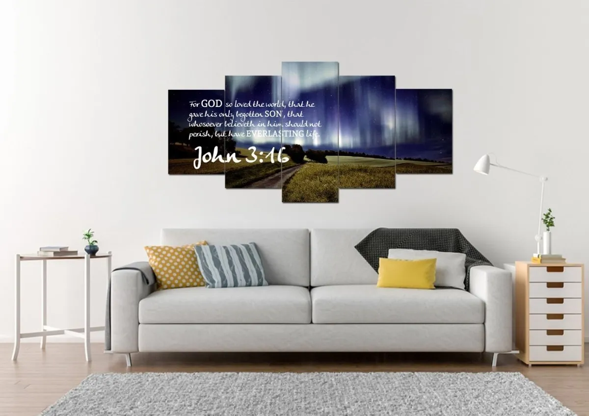 John 316 Kjv #13 Bible Verse Canvas Wall Art - Christian Canvas Wall Art