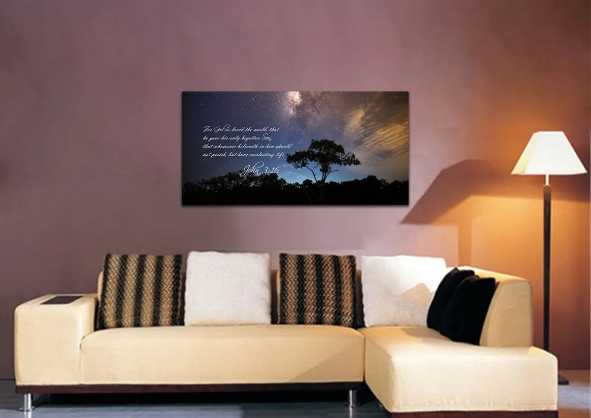 John 316 Kjv #16 Bible Verse Canvas Wall Art - Christian Canvas Wall Art