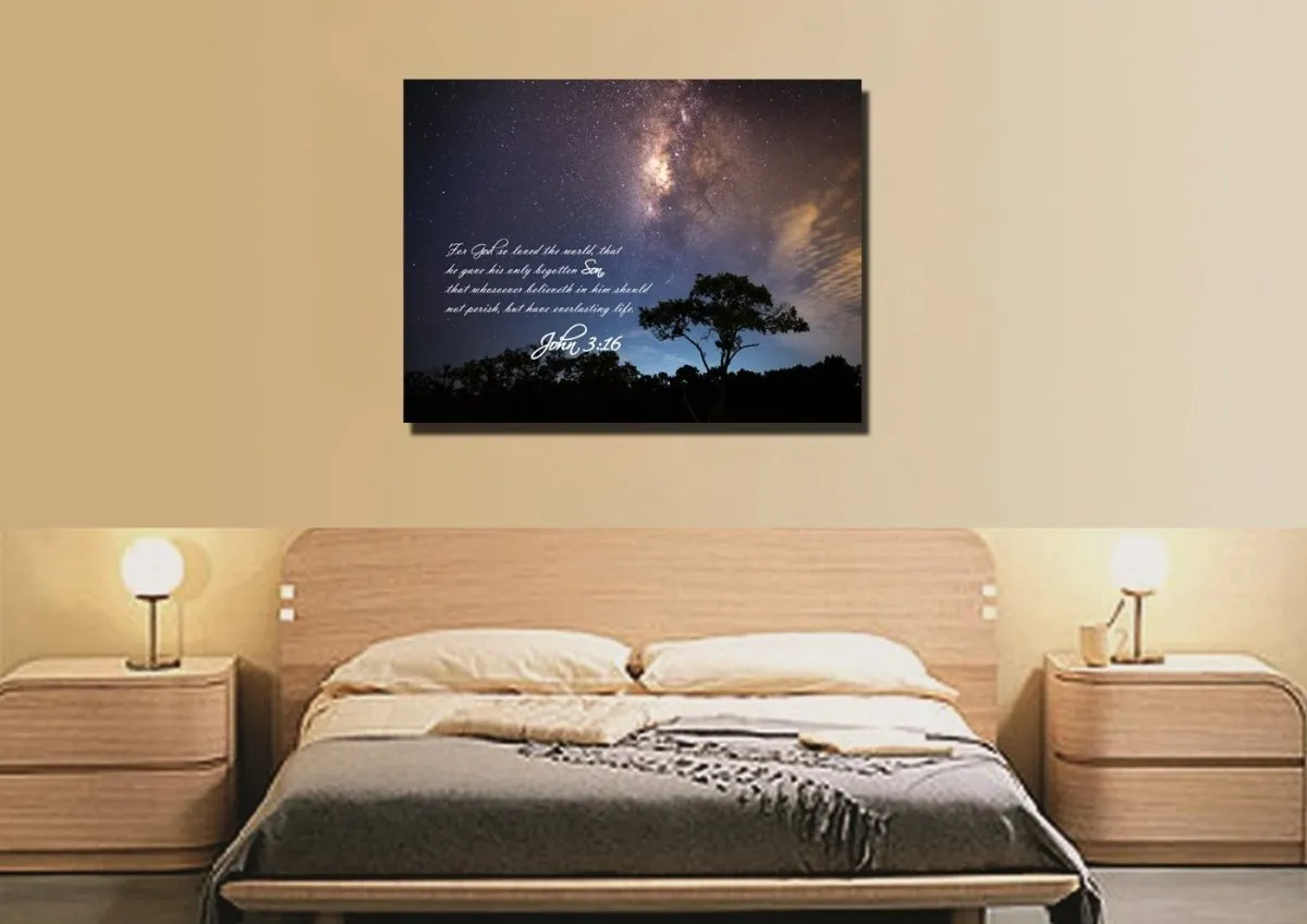 John 316 Kjv #16 Bible Verse Canvas Wall Art - Christian Canvas Wall Art