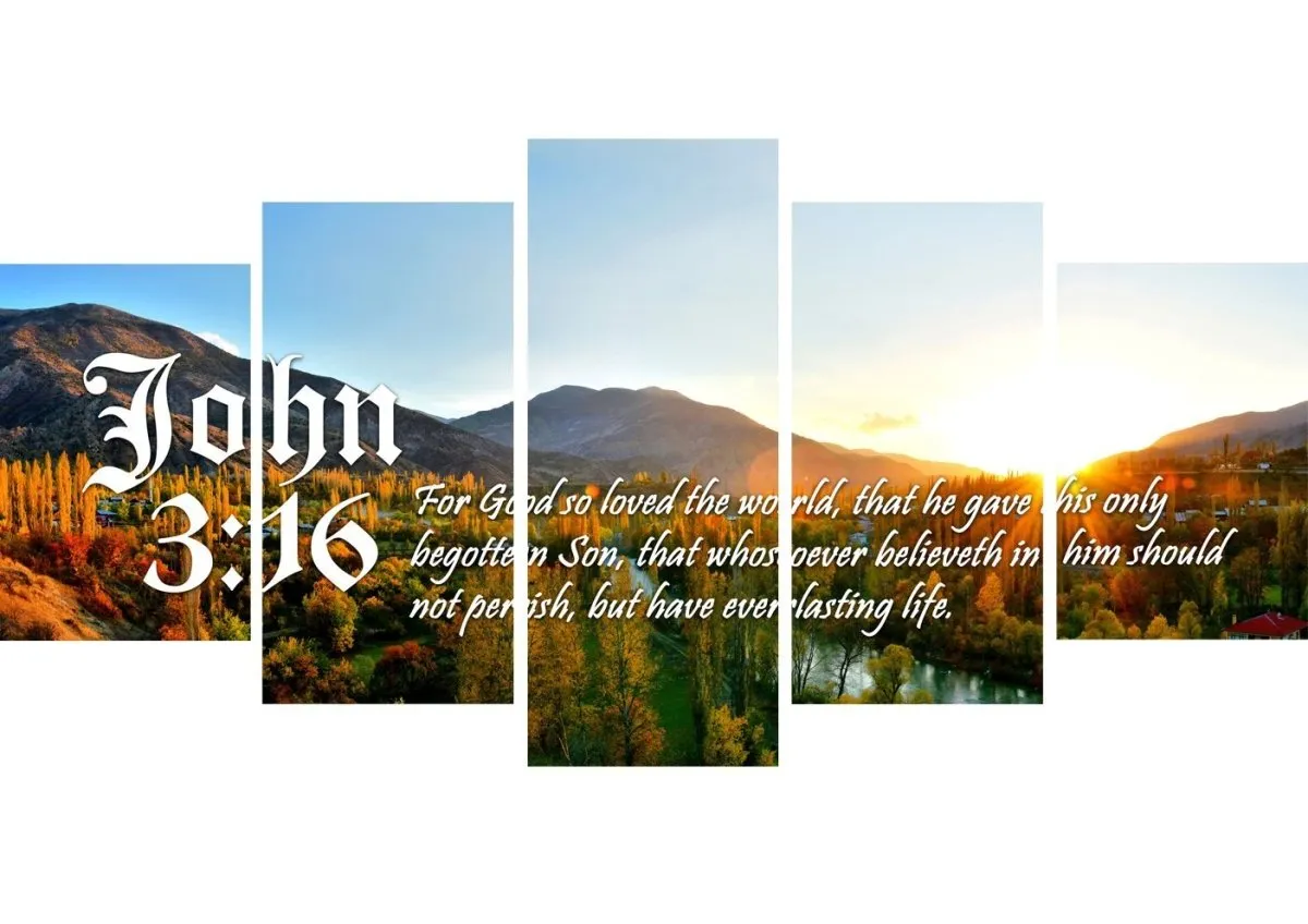 John 316 Kjv #26 Bible Verse Canvas Wall Art - Christian Canvas Wall Art