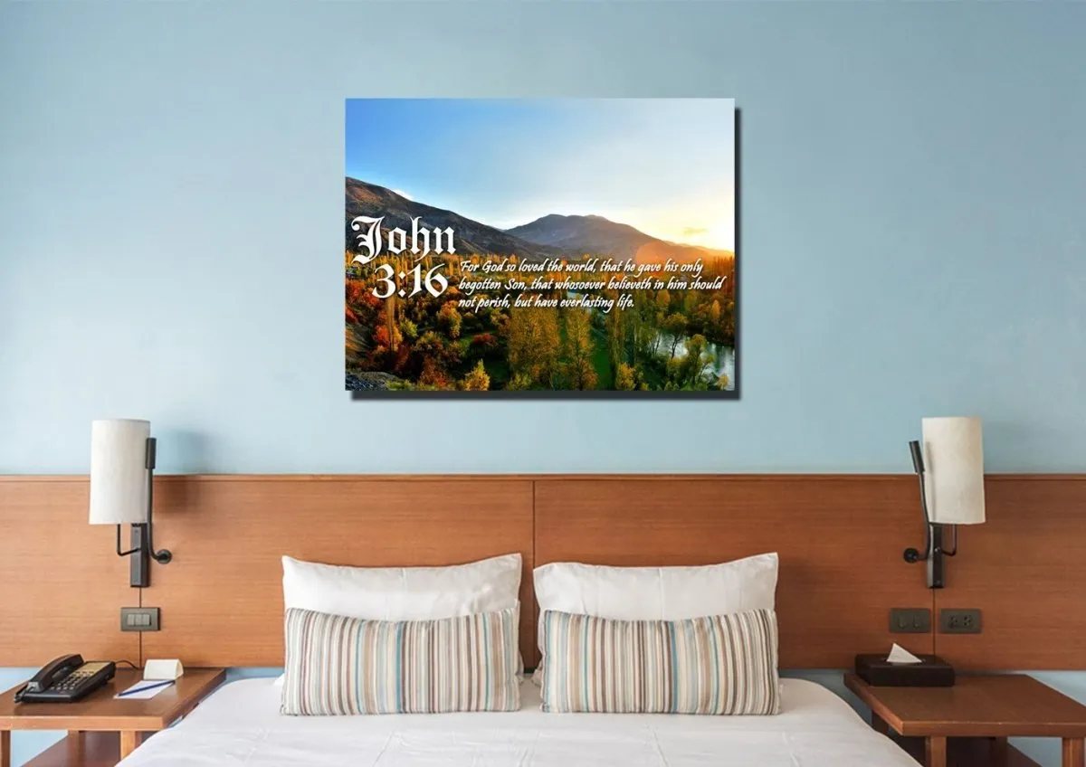 John 316 Kjv #26 Bible Verse Canvas Wall Art - Christian Canvas Wall Art