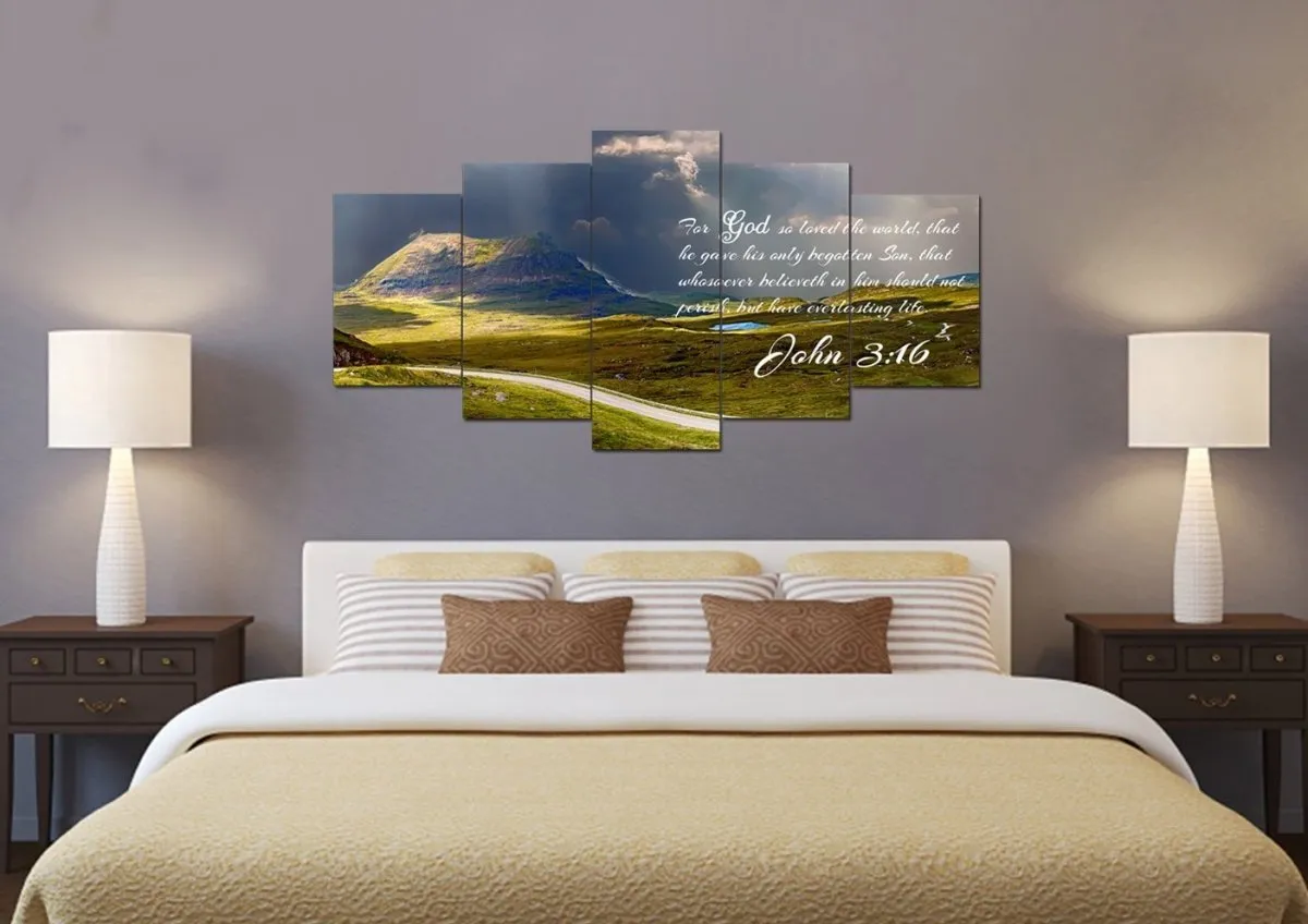 John 316 Kjv #9 Bible Verse Canvas Wall Art - Christian Canvas Wall Art