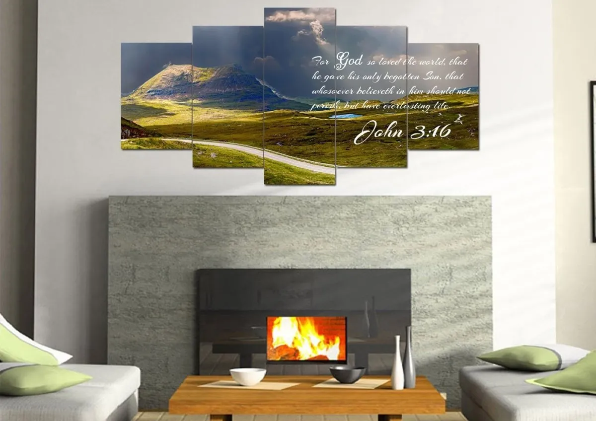 John 316 Kjv #9 Bible Verse Canvas Wall Art - Christian Canvas Wall Art