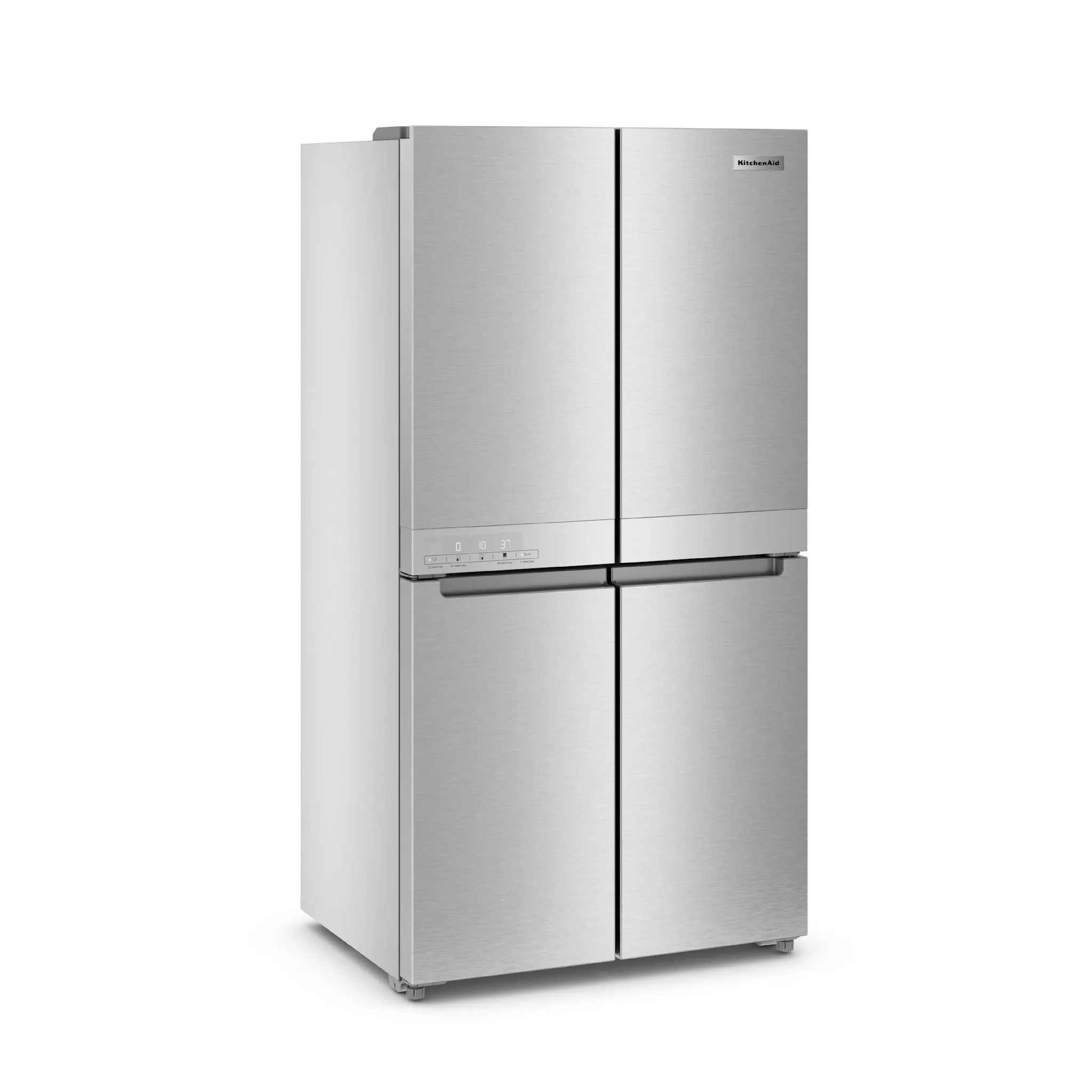 KitchenAid 19.4 cu. ft. 36" wide Counter-Depth 4-Door Refrigerator with PrintShield Finish (KRQC506MPS)