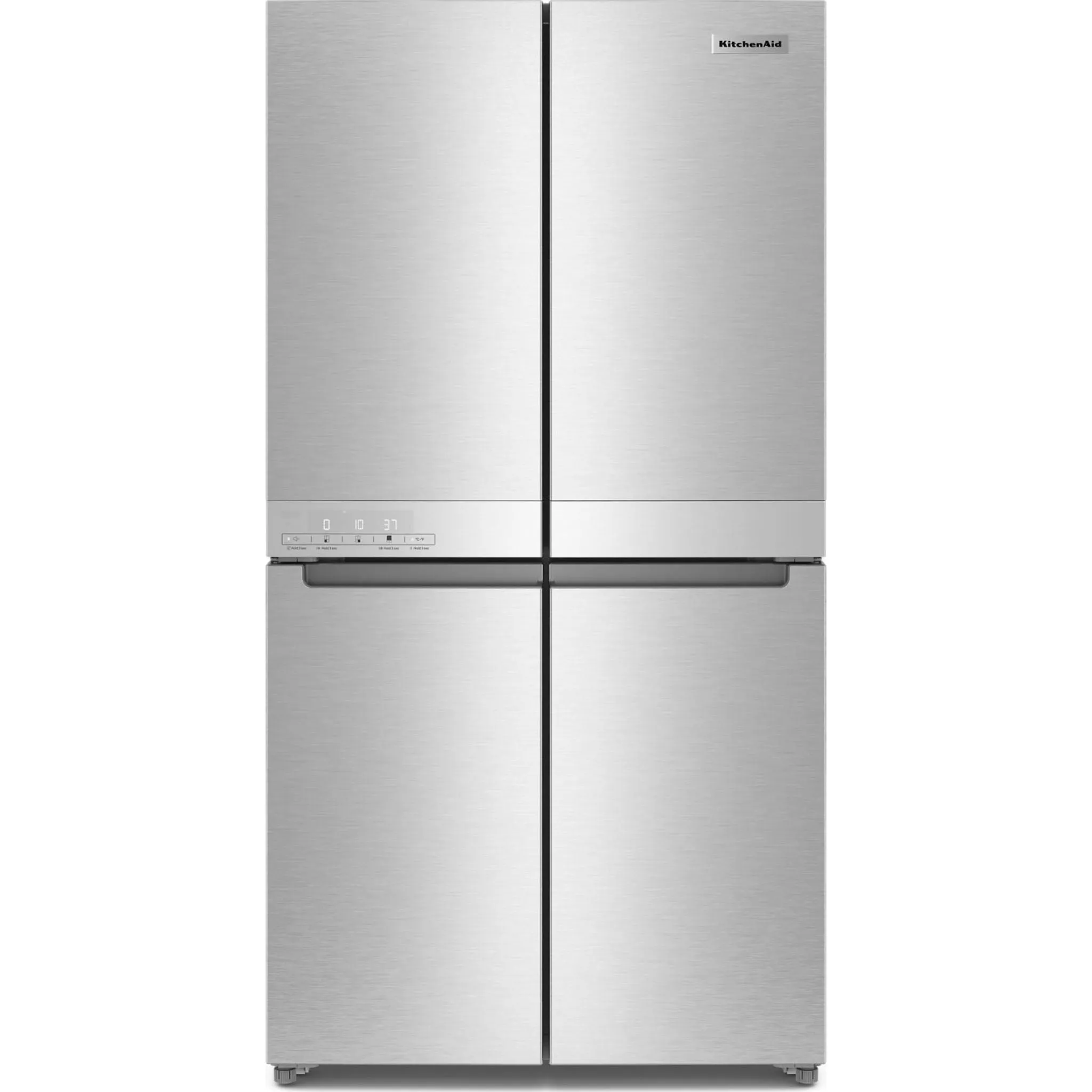 KitchenAid 19.4 cu. ft. 36" wide Counter-Depth 4-Door Refrigerator with PrintShield Finish (KRQC506MPS)