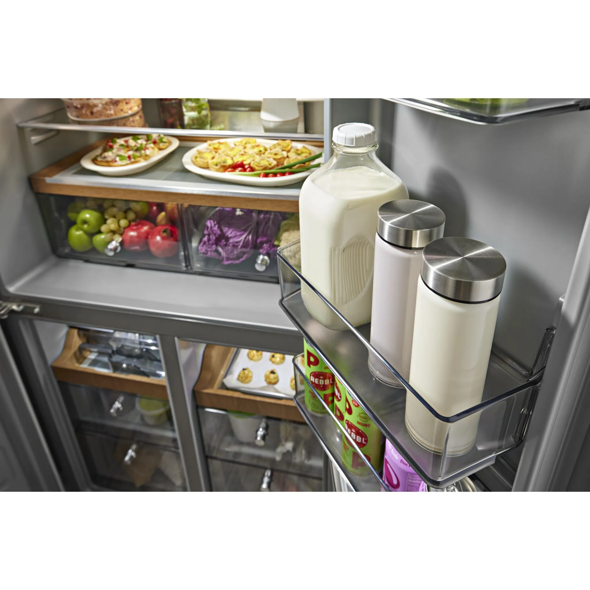 KitchenAid 19.4 cu. ft. 36" wide Counter-Depth 4-Door Refrigerator with PrintShield Finish (KRQC506MPS)