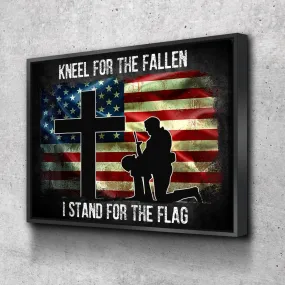 Kneel For The Flag American Flag Patriotic Wall Art - Christian Canvas Wall Art