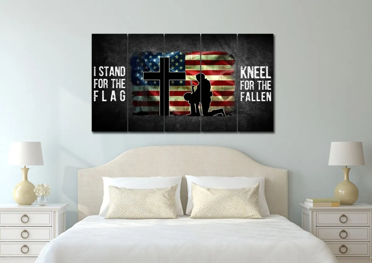 Kneel For The Flag American Flag Patriotic Wall Art - Christian Canvas Wall Art