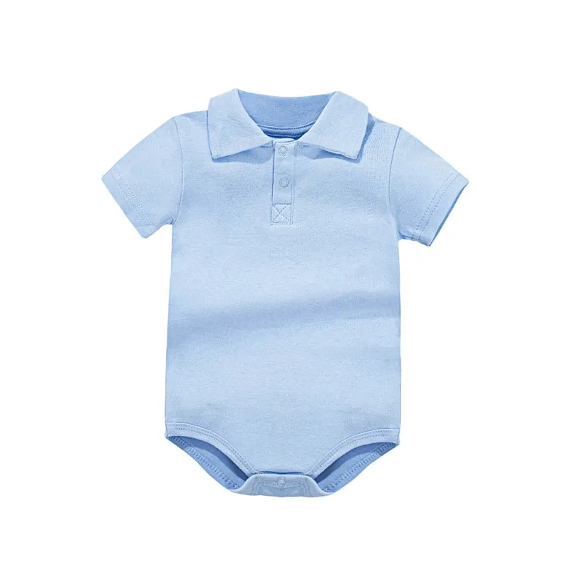 Newborn Cotton Polo Shirt Jumpsuit