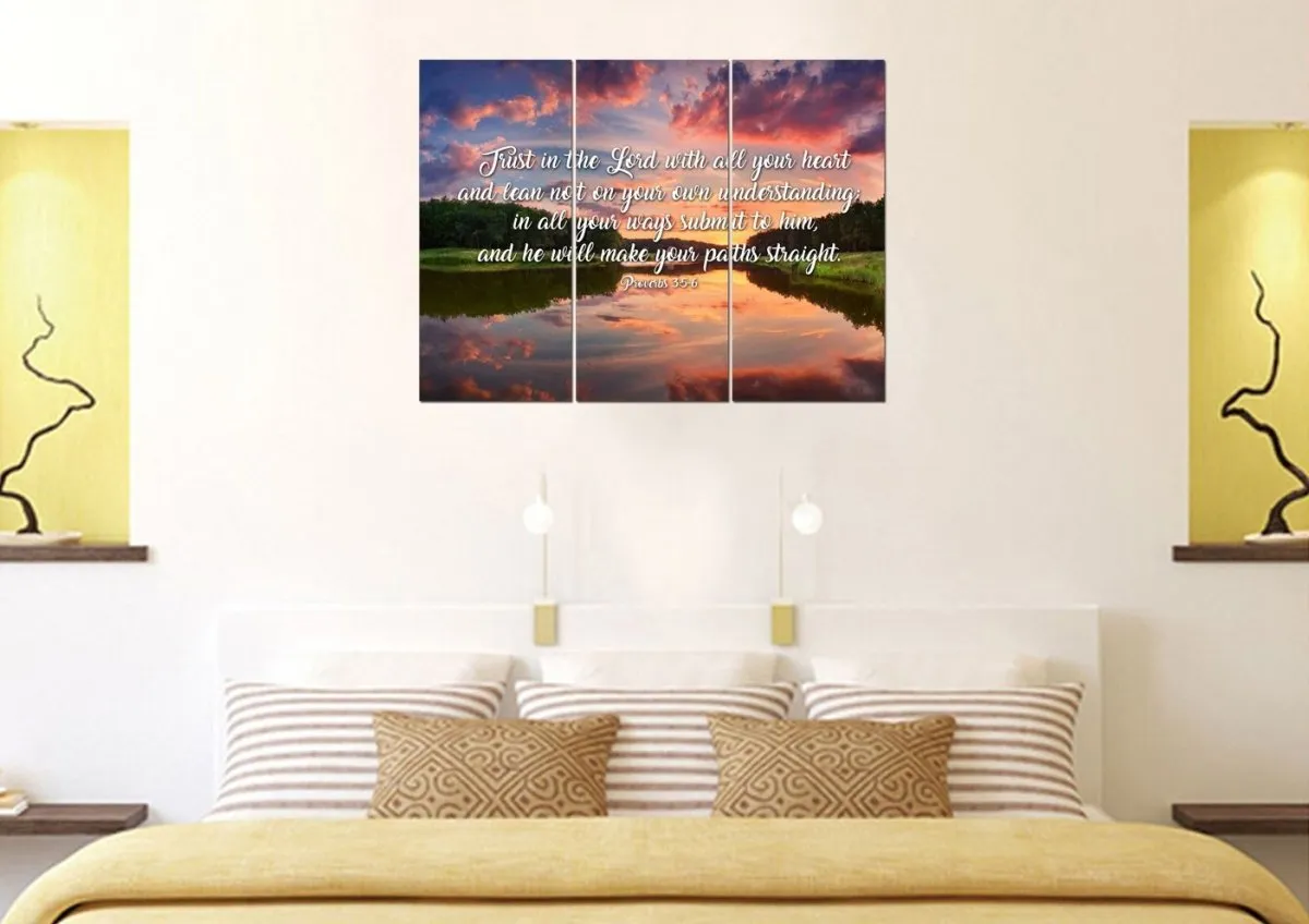 Proverbs 35-6 #6 Niv Trust In The Lord Christian Scripture Wall Art Canvas - Christian Canvas Wall Art