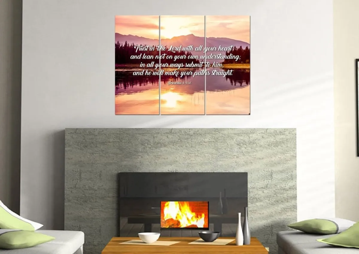 Proverbs 35-6 #8 Niv Trust In The Lord Christian Scripture Wall Art Canvas - Christian Canvas Wall Art