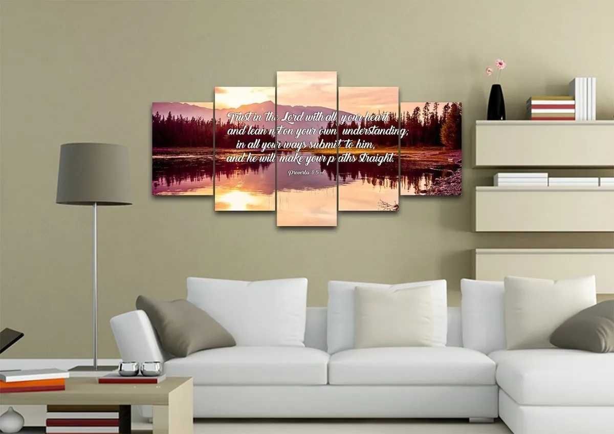 Proverbs 35-6 #8 Niv Trust In The Lord Christian Scripture Wall Art Canvas - Christian Canvas Wall Art