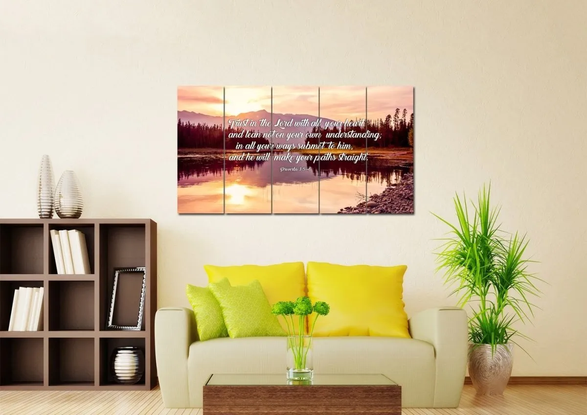 Proverbs 35-6 #8 Niv Trust In The Lord Christian Scripture Wall Art Canvas - Christian Canvas Wall Art