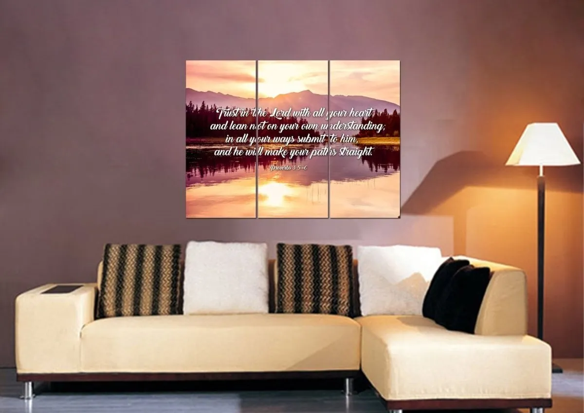 Proverbs 35-6 #8 Niv Trust In The Lord Christian Scripture Wall Art Canvas - Christian Canvas Wall Art