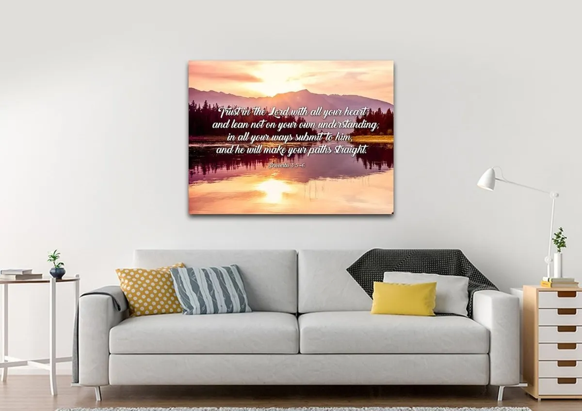 Proverbs 35-6 #8 Niv Trust In The Lord Christian Scripture Wall Art Canvas - Christian Canvas Wall Art