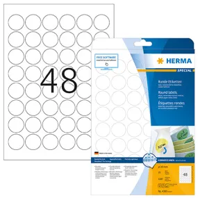 Removable Labels A4, Ø 30 mm, White, (4387)