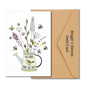 The Birds And The Bees Wildflower Plantable Seed Greeting Card