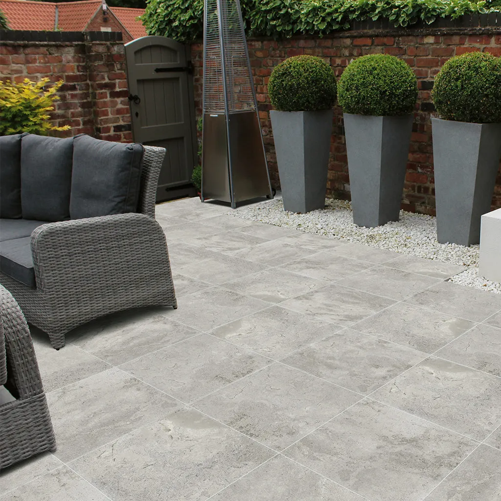 Travertino Gray, 24" x 24" - 2CM Outdoor Porcelain Paver