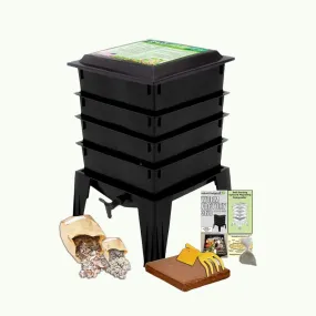 Worm Factory Compost System - Worm Composting Bin, Made In USA, Recycled Plastic, 6 Trays